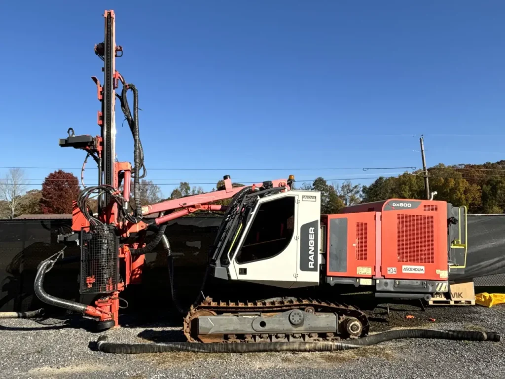 Sandvik Ranger DX800 crawler mounted surface drill rig for quarry drilling