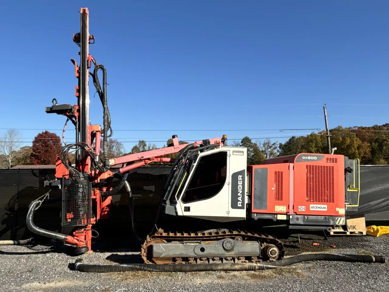 Sandvik Ranger DX800 crawler mounted surface drill rig for quarry drilling